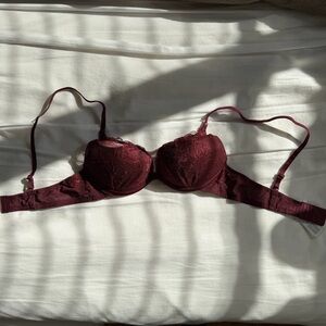 Forever 21 Deep Red Burgundy Lace Push Up Bra